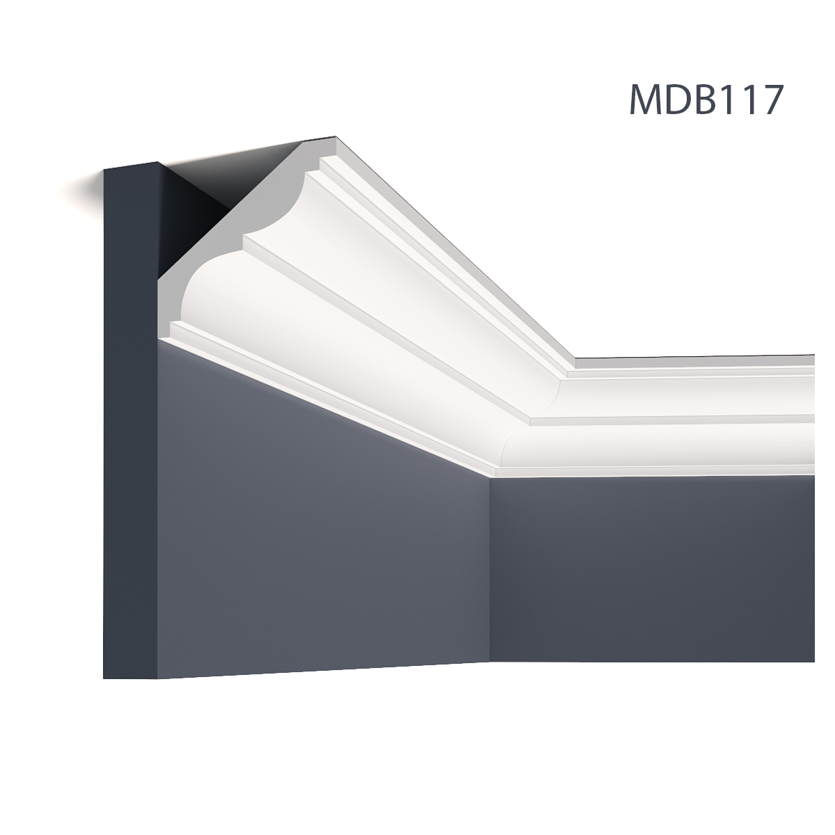Cornisa decorativa mdb117, 200 x 8.3 x 9.2 cm, mardom decor 